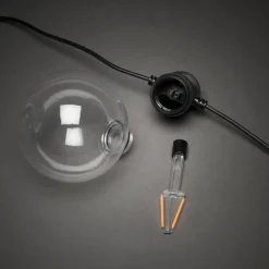 Konstsmide LED Lichterkette schwarz 5 m mit 10 austauschbaren Leuchten