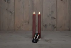 LED Stabkerzen mit Fernbedienung rosa D 2,5 H 23 cm 2 St.