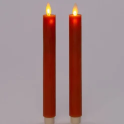 LED Stabkerzen mit Fernbedienung orange D 2,5 H 23 cm 2 St.