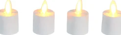 LED Teelicht weiß 4 St. aufladbar D 3,8 H 3,5 cm gelb