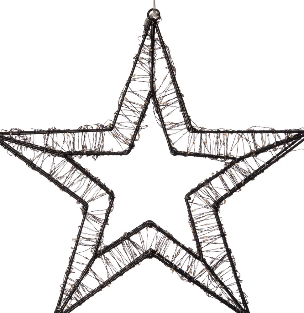 Lichtfigur Stern 3D schwarz mit 800 LEDs weiß D 36 H 3 cm