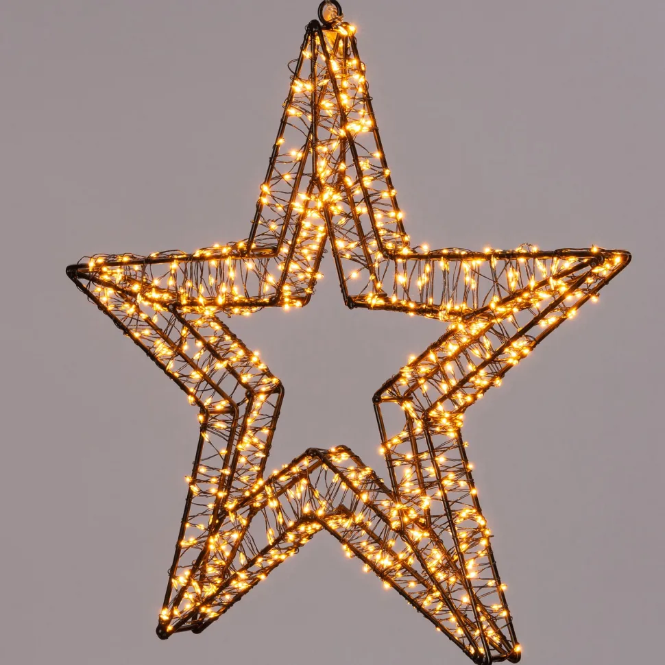 Lichtfigur Stern 3D schwarz mit 800 LEDs weiß D 36 H 3 cm