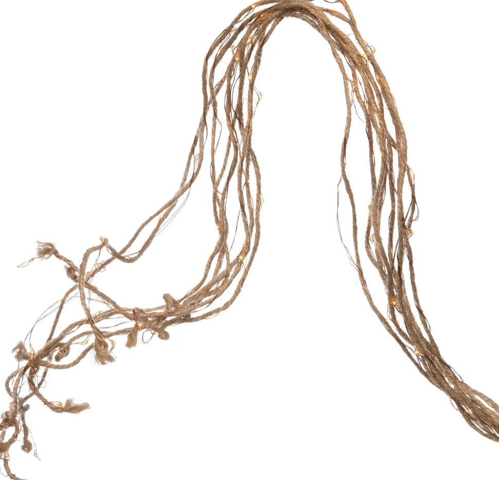 Lichtkaskade Jute LED 8 x 2 m klassisch warm