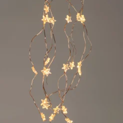Lichtkaskade LED mit Sternchen 8 x 0,5 m kupfer