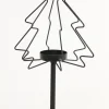 Light & Living Teelichthalter mit Fuß Weihnachtsbaum schwarz D 23 H 47 cm
