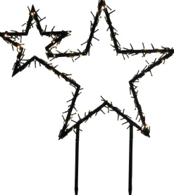 Luca Lighting Gartenstecker Stern schwarz mit 220 LEDs warmweiss 70 x 3 x 82 cm