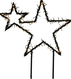 Luca Lighting Gartenstecker Stern schwarz mit 220 LEDs extra warmweiss 70 x 3 x 82 cm