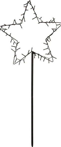 Luca Lighting Gartenstecker Stern mit Timer weißes Licht 39 x 1 x 90 cm