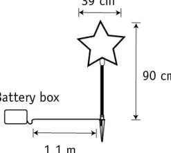 Luca Lighting Gartenstecker Stern mit Timer weißes Licht 39 x 1 x 90 cm