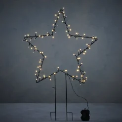 Luca Lighting Gartenstecker Stern mit Timer warmweiß 55 x 1 x 79 cm