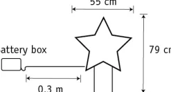 Luca Lighting Gartenstecker Stern mit Timer warmweiß 55 x 1 x 79 cm