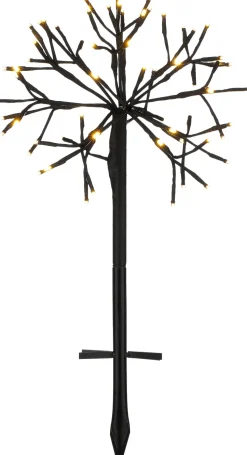 Luca Lighting Gartenstecker Lichtkaskade Dandelion schwarz mit 64 LEDs warmweiss D 30 H 54 cm