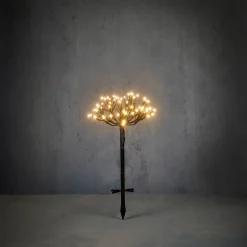 Luca Lighting Gartenstecker Lichtkaskade Dandelion schwarz mit 64 LEDs warmweiss D 30 H 54 cm