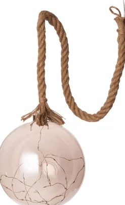 Luca Lighting Hängelampe Kugel grau mit 40 LEDs warm weiß D 20 H 100 cm