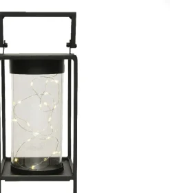 Lumineo Laterne schwarz 13 x 13 x 20 cm