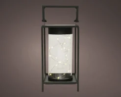 Lumineo Laterne schwarz 18 x 18 x 38 cm