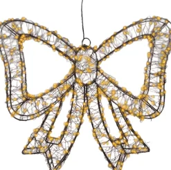 Lumineo Weihnachtsanhänger Schleife schwarz mit Beleuchtung 38 x 4,5 x 34 cm