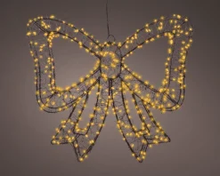 Lumineo Weihnachtsanhänger Schleife schwarz mit Beleuchtung 38 x 4,5 x 34 cm