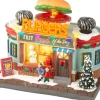 Lumineo Weihnachtsdorf Miniatur Burger Fast Food (Hamburgerstand) 12 x 19,5 x 16 cm