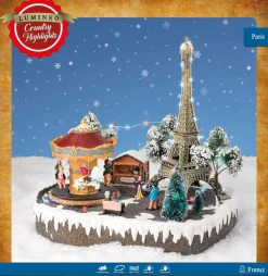 Lumineo Weihnachtsdorf Panorama Paris 29 x 24 x 30 cm