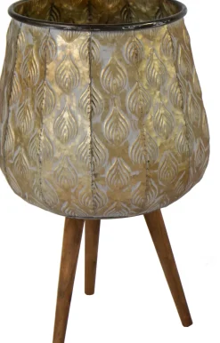 Mega Collections Blumentopf Emir D 25,5 H 50 cm gold