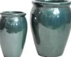 Mega Collections Blumentopf Delta grün D 27 H 40 cm