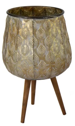 Mega Collections Blumentopf Emir D 19 H 39 cm gold