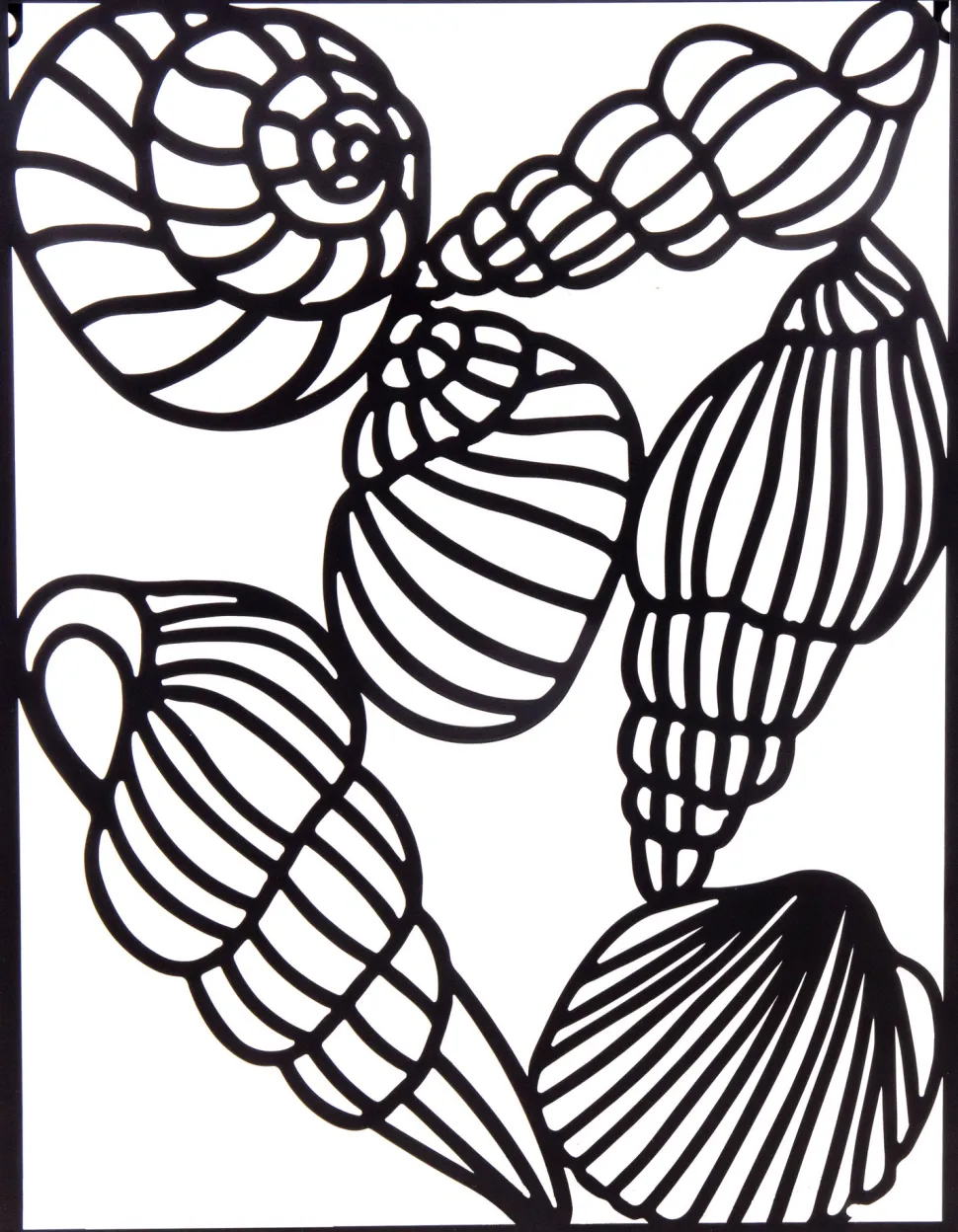 Mega Collections Outdoor-Wanddeko Muschel schwarz 30 x 1 x 60 cm