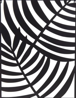 Mega Collections Outdoor-Wanddeko Farn schwarz 37 x 1 x 48 cm