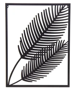 Mega Collections Outdoor-Wanddeko Palmblatt schwarz 30 x 1 x 60 cm
