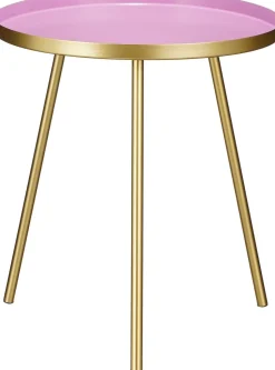 Mica Decorations Beistelltisch Tatum rosa / gold D 50 H 45 cm