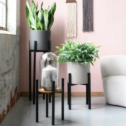 Mica Decorations Blumentopf-Ständer Ascot schwarz 37,5 x 37,5 x 71 cm