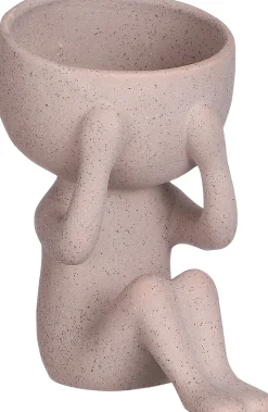 Mica Decorations Blumentopf Man braun 18,5 x 12 x 15,5 cm