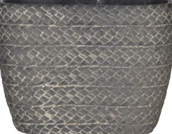 Mica Decorations Blumentopf Alma oval 28 x 15 x 21 cm dunkelgrau