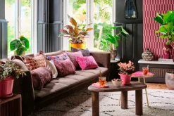 Mica Decorations Blumentopf mit Untersetzer Clint rosa D 15 H 13 cm