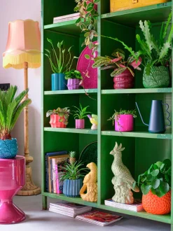 Mica Decorations Blumentopf mit Untersetzer Clint rosa D 15 H 13 cm