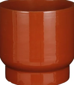 Mica Decorations Blumentopf mit Fuß Thiago rot D 15 H 14 cm