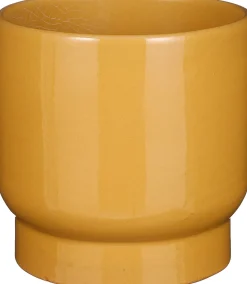 Mica Decorations Blumentopf mit Fuß Thiago gelb D 15 H 14 cm