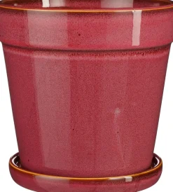 Mica Decorations Blumentopf mit Untersetzer Clint rosa D 20 H 20 cm
