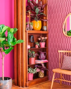 Mica Decorations Blumentopf mit Untersetzer Clint rosa D 20 H 20 cm