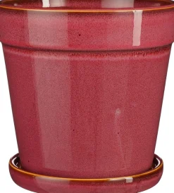 Mica Decorations Blumentopf mit Untersetzer Clint rosa D 17 H 16,5 cm