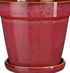 Mica Decorations Blumentopf mit Untersetzer Clint rosa D 23 H 21 cm