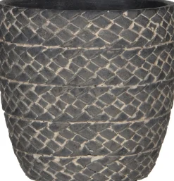 Mica Decorations Blumentopf Alma rund D 15 cm H 15 cm dunkelgrau