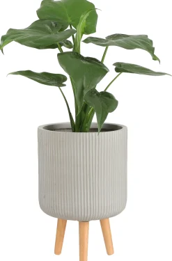 Mica Decorations Blumentopf mit Füßen Nuovo D 30,5 H 46 cm beige