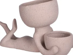 Mica Decorations Blumentopf Man braun 28,5 x 12,5 x 16 cm