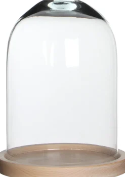 Mica Decorations Glasglocke mit Teller Hella braun/transparent D 17 H 23 cm