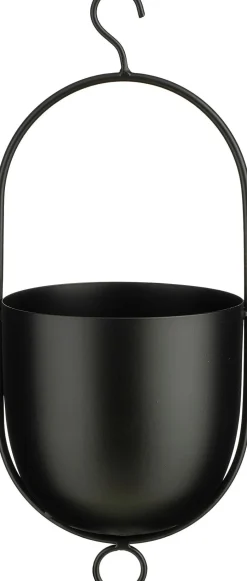 Mica Decorations Hängetopf Bob schwarz 15 x 14 x 36 cm