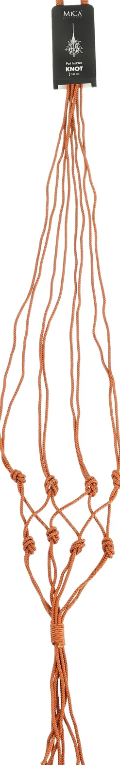 Mica Decorations Makramee Blumenampel Knoten orange H 140 cm