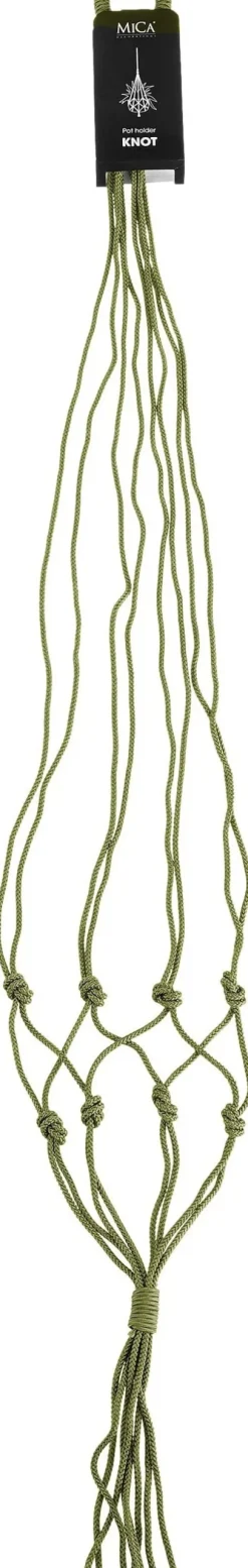 Mica Decorations Makramee Blumenampel Knoten grün H 140 cm