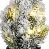 Mica Decorations Mini-Weihnachtsbaum Ivo mit Schnee beleuchtet grün D 7,5 H 24 cm